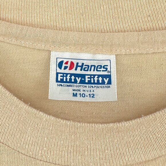 Single Stitch Made in USA Vintage Beige "Ponderosa YMCA" T-Shirt sz M - Picture 5 of 6